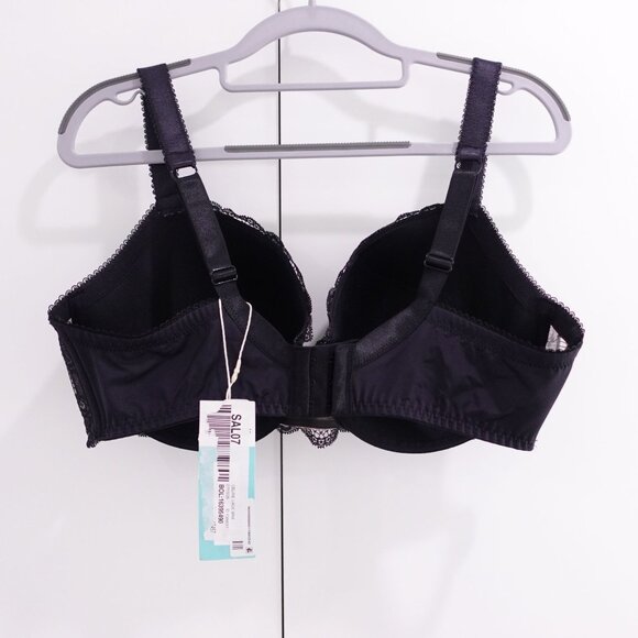 NEW Dorina Celine Light Padded Lace Demi Bra Black Size 38F - Picture 2 of 4